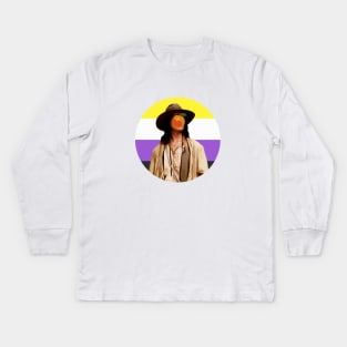 Our Flag Means Oranges | Non-Binary Pride Flag Kids Long Sleeve T-Shirt